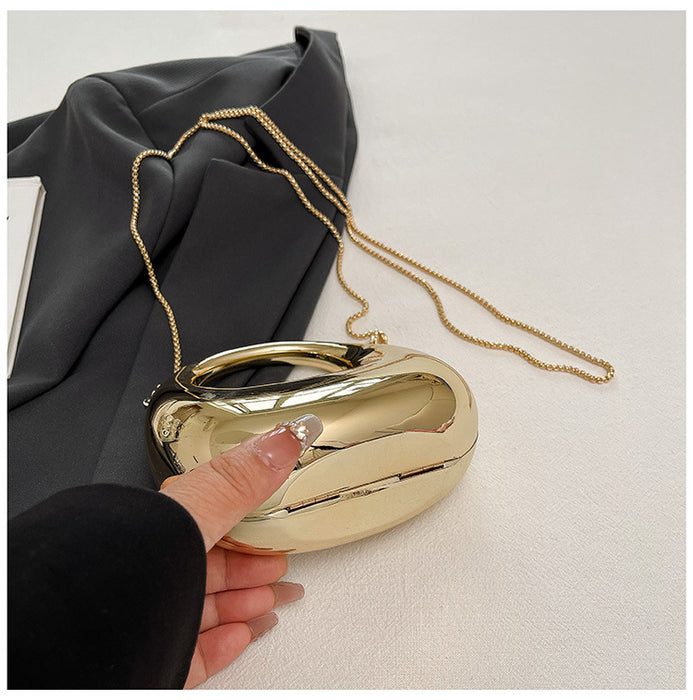 Dinner Clutch Bag Women's Fashionable Shoulder Crossbody Moon Box Bag