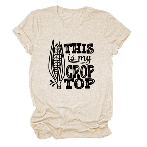 Dio Summer THIS IS MY CROP TOP Printed Short Sleeve Round Neck T-shirt - Dio Kollections