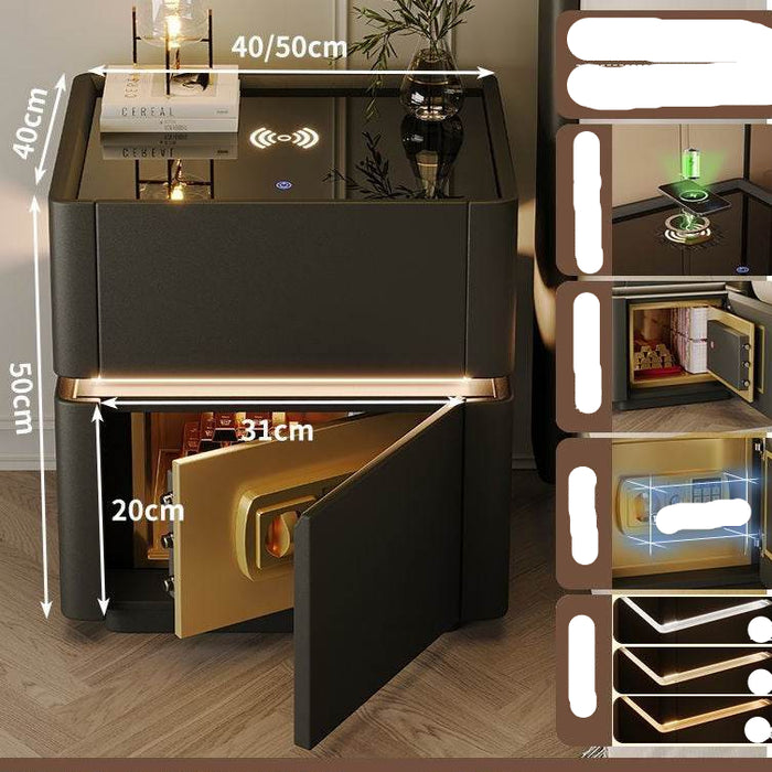 Smart Bedside Table Safe Integrated Bedroom Luxury Wireless Charging Storage Cabinet - Dio Kollections