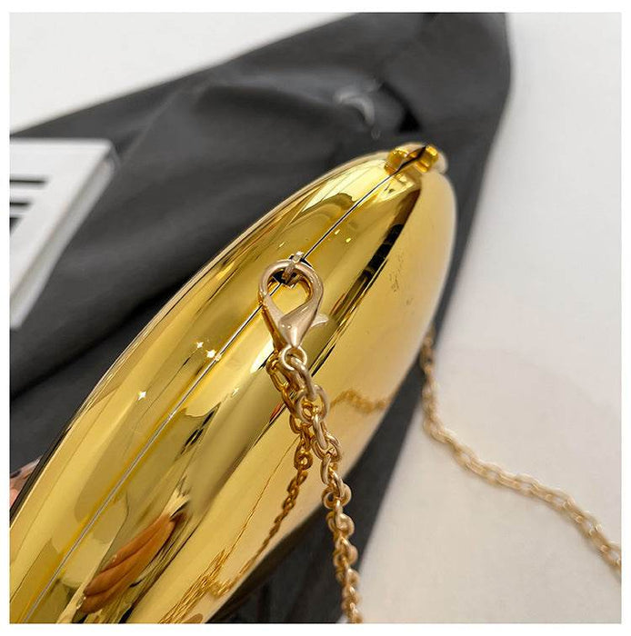 Trendy Oval Acrylic Box Bag with Chain Strap - Dio Kollections