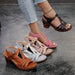 Summer New Solid Color Fish Mouth Thick Heel One-Way Buckle Strap High Heel Sandals - Dio Kollections