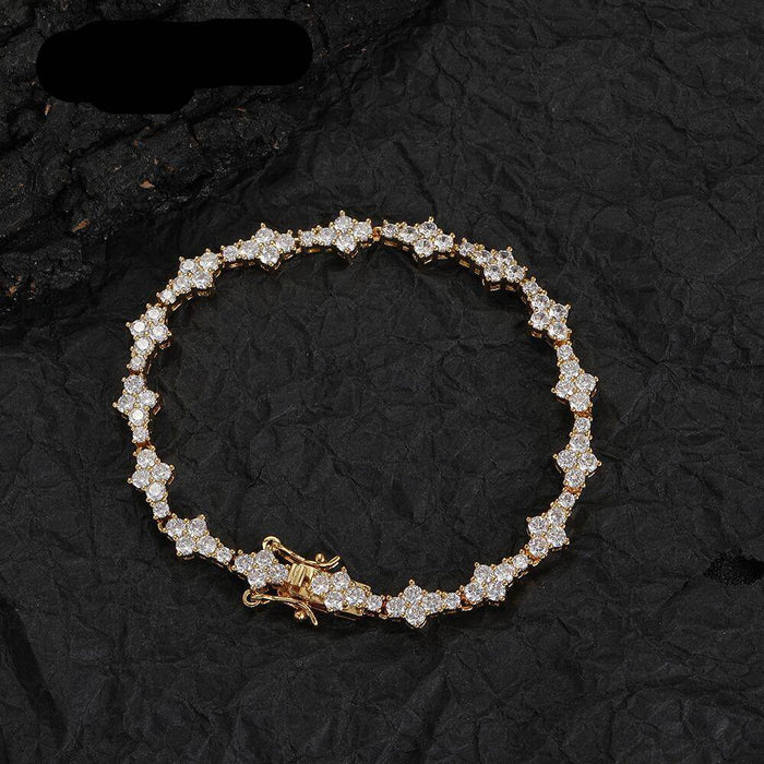 Floral Mixed Set Unisex Tennis Bracelet in Gold and Silver - Dio Kollections