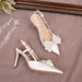 Elegant White Back Air Sandals with Detachable Butterfly Pearls for Women - Dio Kollections