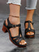 Summer New Solid Color Fish Mouth Thick Heel One-Way Buckle Strap High Heel Sandals - Dio Kollections