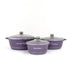 Barley Rice Stone Non-Stick Cooking Set - 6 Piece Pots with Glass Lids - Dio Kollections