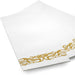 White card with gold decorative border on a white background