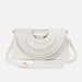 White handbag with a unique design on a white background