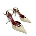 Classic White Patent Leather Pointed-Toe Stiletto Heel Back Strap Sandals - Dio Kollections