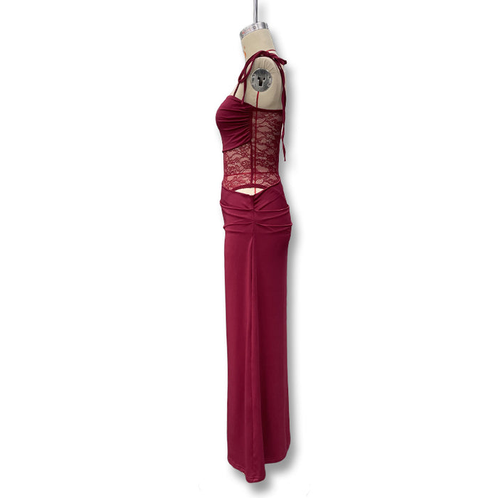 Dio Sexy Lace Hollow-Out Sleeveless Slim-Fit Camisole Dress