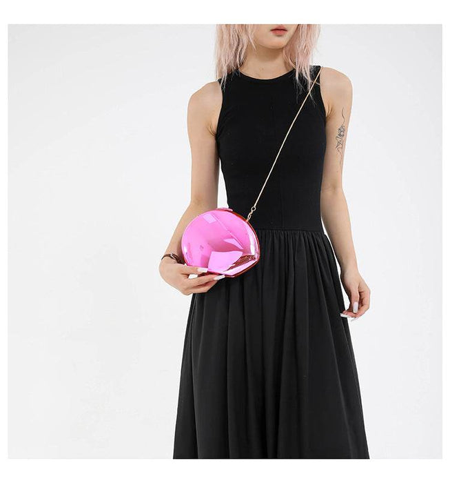 Trendy Oval Acrylic Box Bag with Chain Strap - Dio Kollections