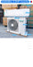 Hisense air conditioner with technical specifications on a warehouse background