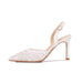 Elegant High Heel Hollow Sandals with French Lace for Women - Dio Kollections