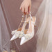 Elegant White Back Air Sandals with Detachable Butterfly Pearls for Women - Dio Kollections
