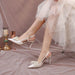 Elegant White Back Air Sandals with Detachable Butterfly Pearls for Women - Dio Kollections