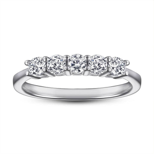 S925 Silver Women's Sterling Row Ring Same Row Diamond Zircon Women's Silver Ring Z+2 1/2 - Dio Kollections