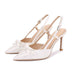 Dio White Wedding Rear Air Sandals With Pointed Toe Single Shoes - Dio Kollections