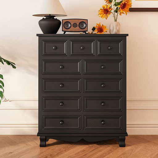Black Modern Chest Drawers Bedroom Solid Wood Type Locker Living Room Storage Cabinet - Dio Kollections