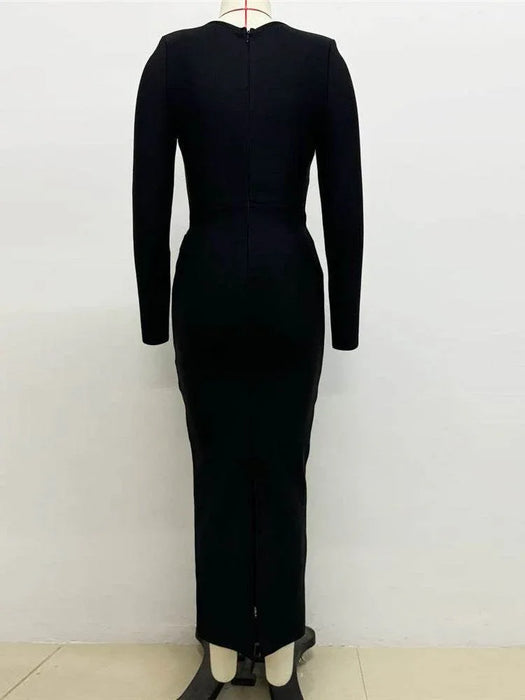 Dio Elegant Diamond Bandage Long Sleeve Dress - Elegant and Stylish Dio Kollections Dio Elegant Diamond Bandage Long Sleeve Dress - Elegant and Stylish Dio Kollections