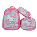 Hello Kitty backpack set with pink and white design on a white background