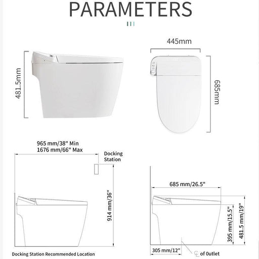 Smart Home Ceramic Multifunction Fully Automatic Toilet Bathroom Toilet Hotel - Dio Kollections