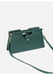 Green handbag with a strap on a white background