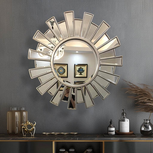 Sunglass Decorative Glass Round Mirror Entrance Wall-Mounted Mirror - Dio Kollections