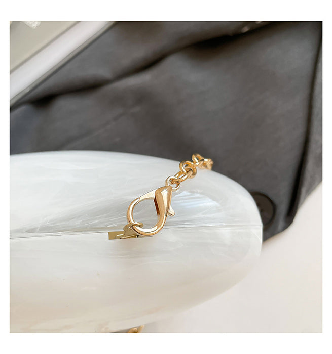 New Dinner Bag Oval Shell Goose Egg Acrylic Evening Chain Shoulder Bag