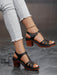 Summer New Solid Color Fish Mouth Thick Heel One-Way Buckle Strap High Heel Sandals - Dio Kollections