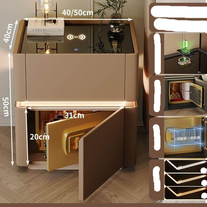 Smart Bedside Table Safe Integrated Bedroom Luxury Wireless Charging Storage Cabinet - Dio Kollections