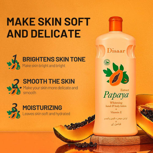 Disaar Papaya Body Milk - 600ml Hydrating & Brightening Lotion - Dio Kollections