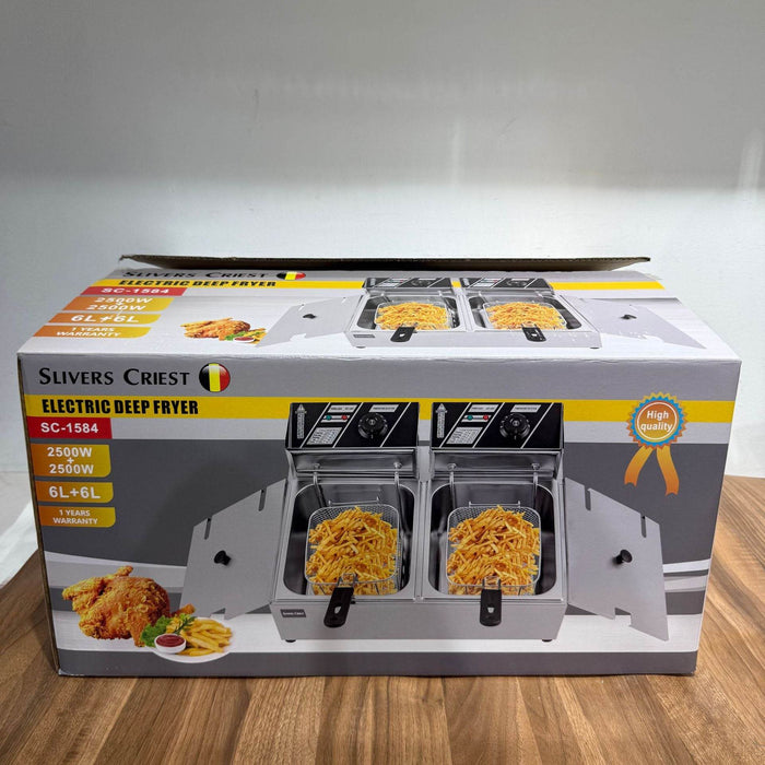 Multifunctional Double Cylinder Stainless Steel Electric Fryer - 25L Capacity - Dio Kollections