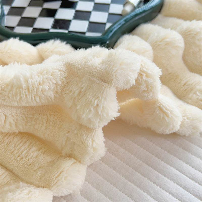 Rabbit Velvet Blanket Solid Color Summer Season Bedding Thickened Warm Milk Velvet Blanket Flannel Cover Blanket Nap Sofa Blanket - Dio Kollections