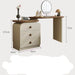 Modern Walnut Solid Wood Dressing Table with Multi-Storage and Mirror Options - Dio Kollections