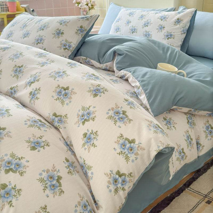 Four-Piece Cotton Double-Layer Gauze Set Bed Sheet Quilt Cover Washed Cotton Double-Layer Gauze Set - Dio Kollections