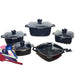 25-Piece Premium Non-Stick Medical Stone Cookware Set in Black and Pink - Dio Kollections