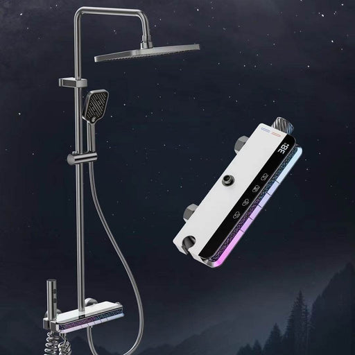 Copper Starry Sky Atmosphere Light Rain Bathroom Supercharged Piano Keys Rain Shower Set - Dio Kollections