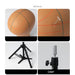 Basketball with close-up details and photography equipment on a white background