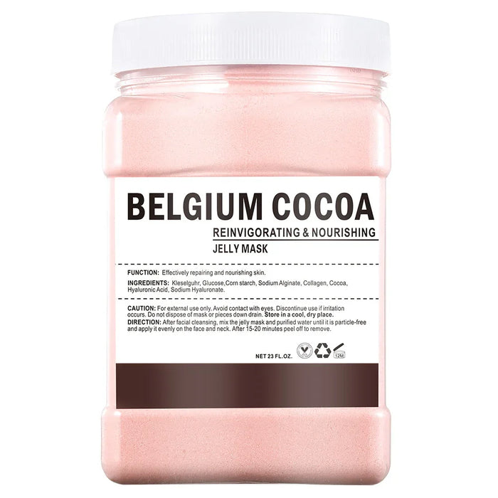 Belgium Cocoa jelly mask jar with white lid on a white background