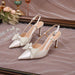 Chic Pointed Toe Hollow Sandals with Detachable Buttons for Women - Dio Kollections