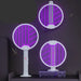Insect repellent lights with purple mesh on a dark background