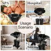 Black hair washing bowl used in various settings including a spa, hospital, home, and salon.