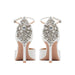 Hollow Satin Pointed Toe Stiletto One-Line Buckle Rhinestone Wedding Bridal Shoe - Dio Kollections