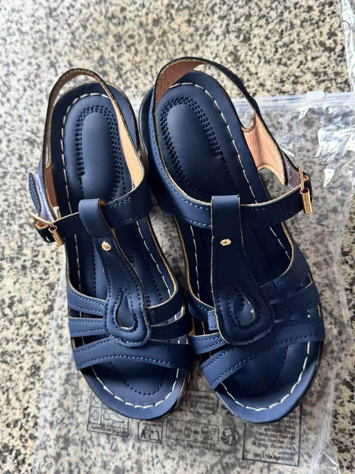 Summer New Solid Color Fish Mouth Thick Heel One-Way Buckle Strap High Heel Sandals - Dio Kollections