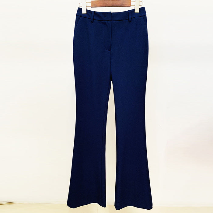 Navy blue pants on a white background