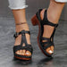 Summer New Solid Color Fish Mouth Thick Heel One-Way Buckle Strap High Heel Sandals - Dio Kollections