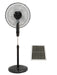 Stand fan with solar panel on a white background