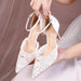 Elegant Lace Pearl High Heels for Brides - Dio Kollections