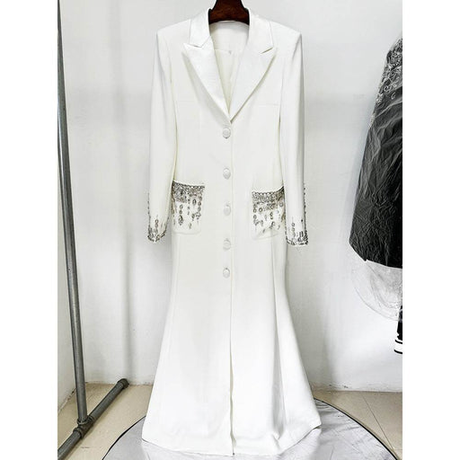 Dio Fashionable Elegant Mermaid Beaded Suit Collar Dress Blazer - Dio Kollections