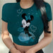 Dio Women's Charming Slim Cartoon Disney Printing Stitch Crop Top Fit T Shirt - Dio Kollections