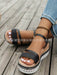 36-42 Sandals One-Strap Thick Sole Buckle Wedge Women's Glossy - Dio Kollections